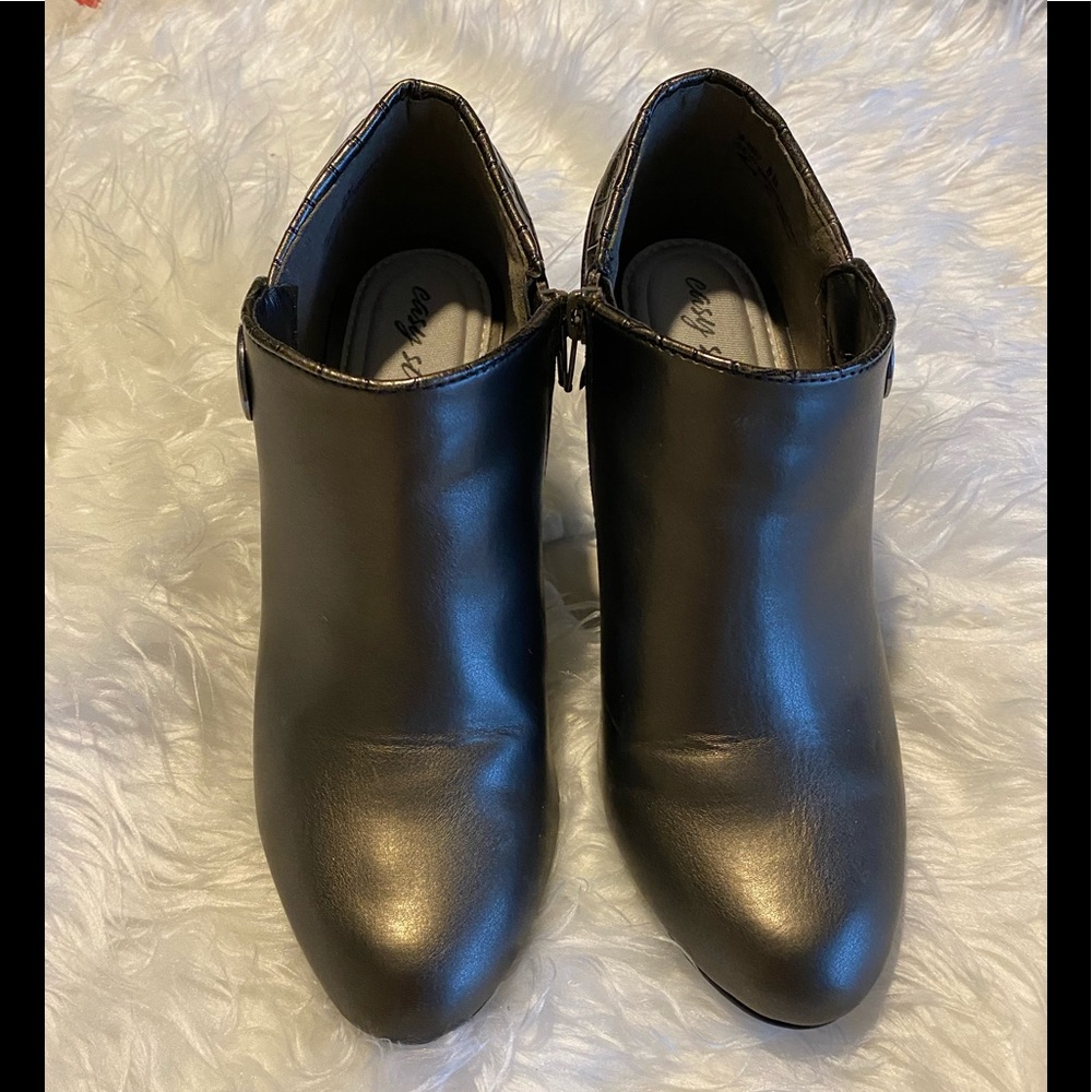 Easy Street cute booties in black 2 inch heels